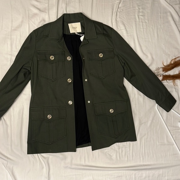Maje size 36 structured jacket in dark green, never worn. - Picture 1 of 4